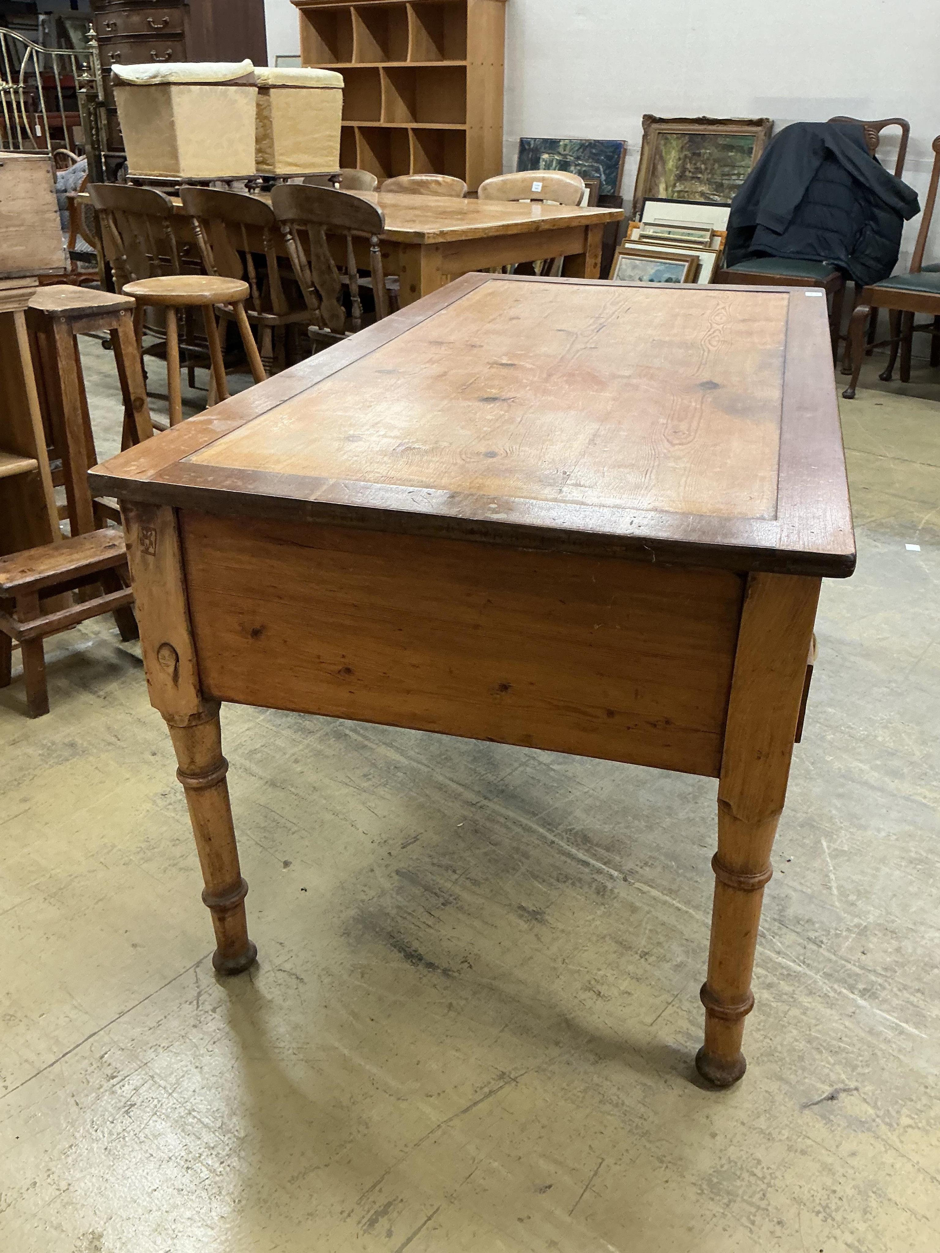 A Victorian walnut and pine kneehole desk, width 151cm, depth 79cm, height 76cm